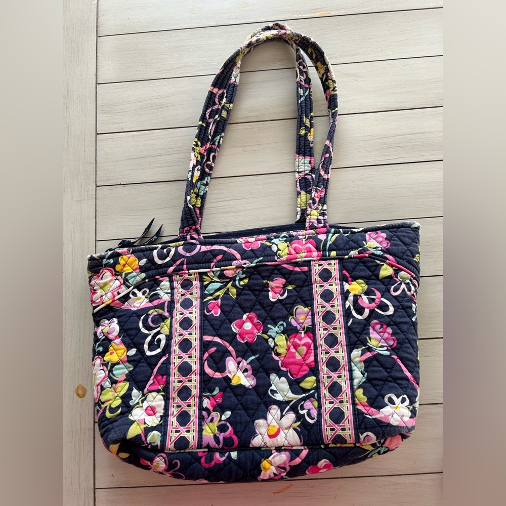 Floral Quilted Tote Bag and Turnlock Wallet by Vera Bradley